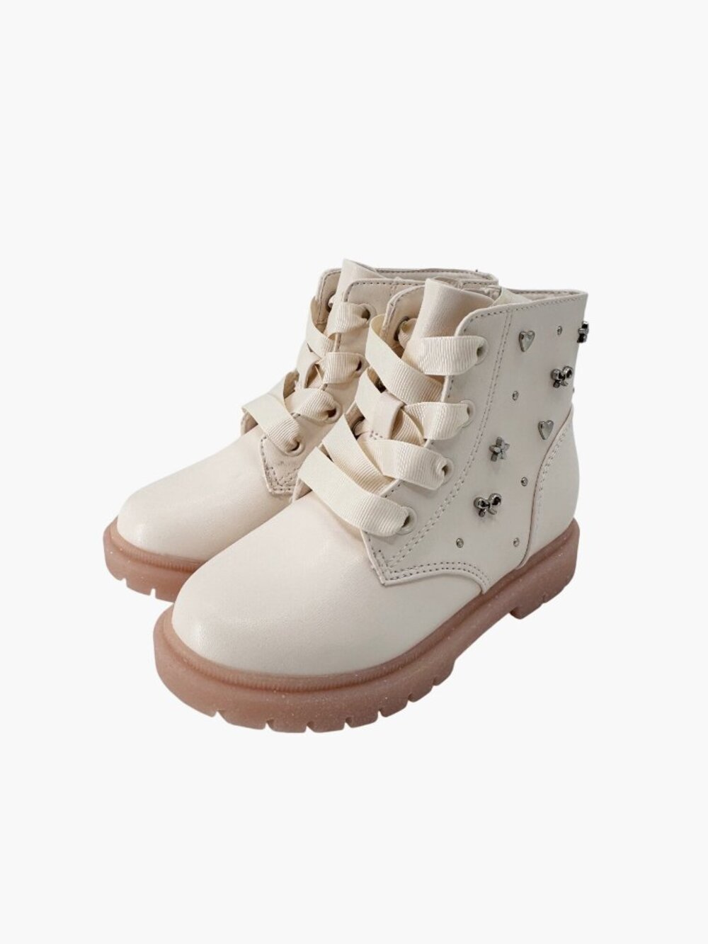 NEW Cat & Jack Toddler Amaya Lace-Up Combat Boots - Ivory - Size 10